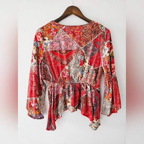 Lovestitch Retro Floral Tie Front Kimono Top - Picture 6 of 6